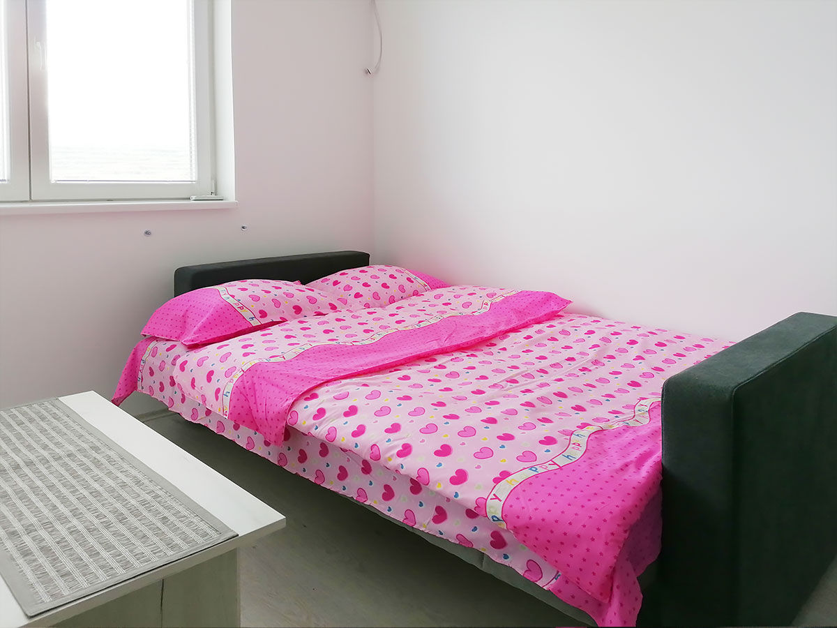 Apartman AD - Dnevna soba: rasklopljen krevet